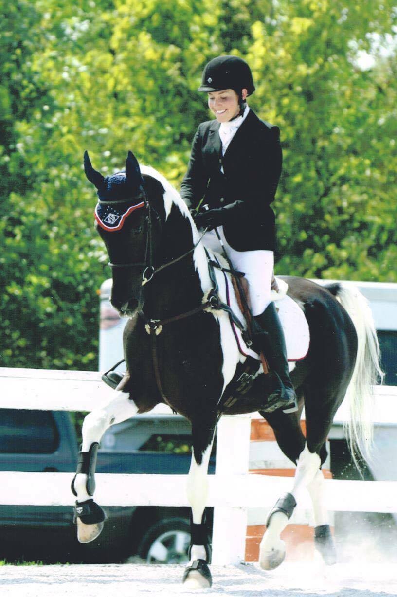 Brooke Schafer and Nite Of Fame, who competes in both eventing and Saddlebred hunt seat classes.