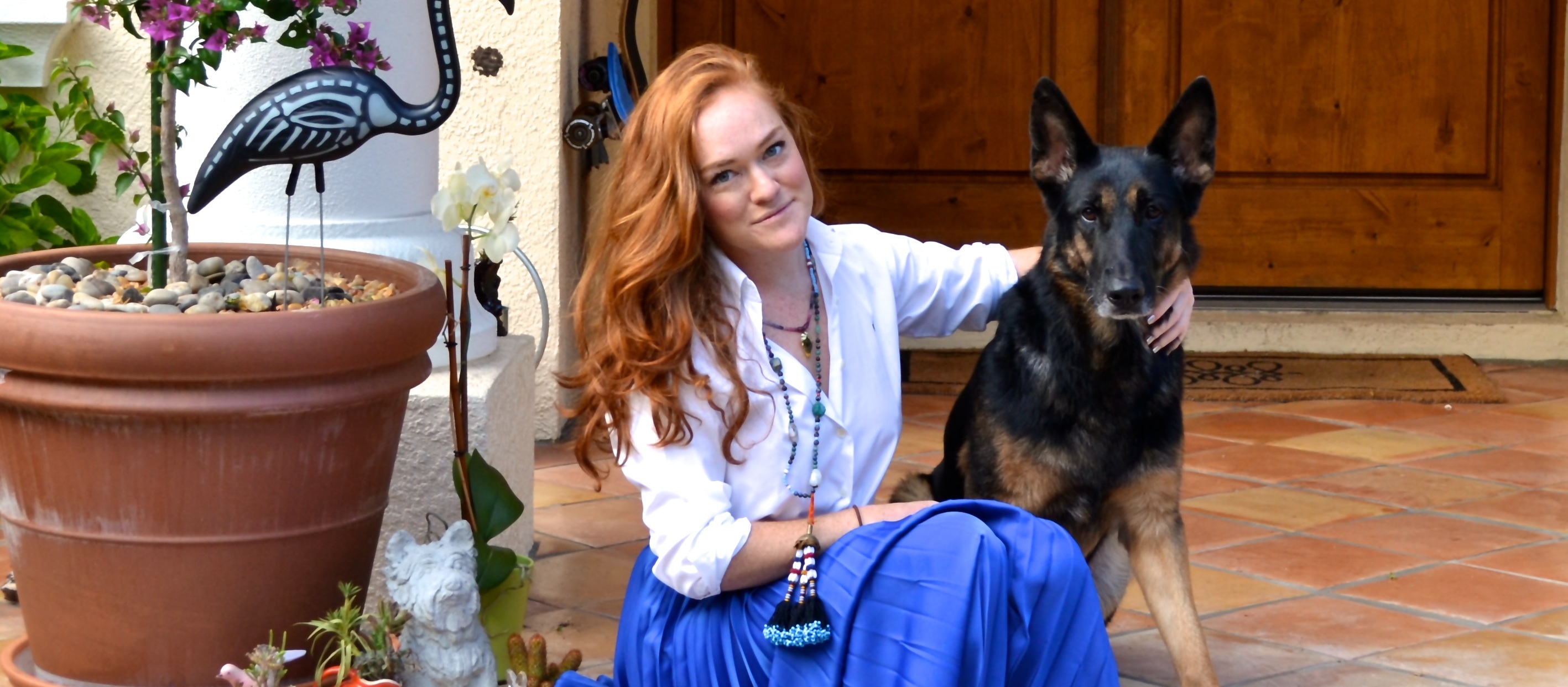 Ali with her dog Enzo.