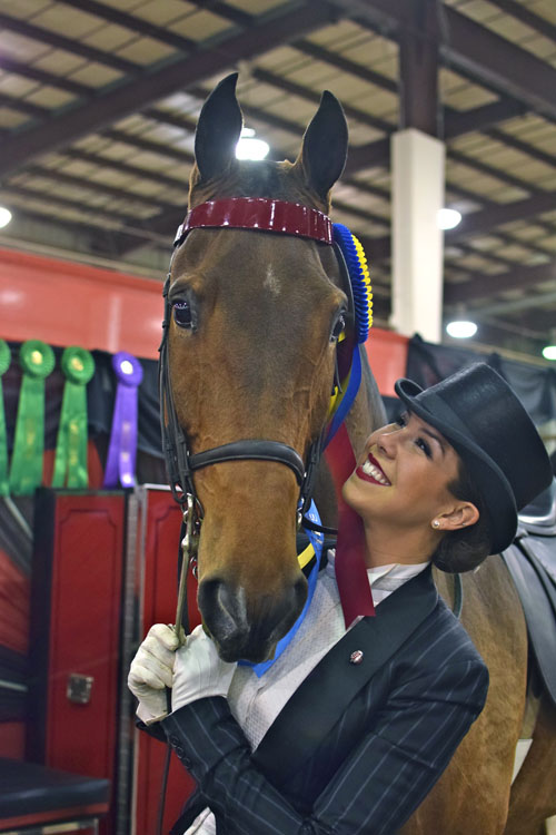 Courtney McGinnis was brought to tears of joy by her UPHA Senior Challenge Cup National Championship win with CH-EQ Imagine My Surprise or "Leo."