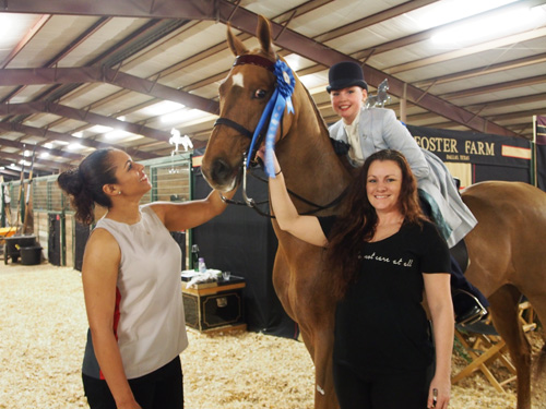 Whitney Shore and CH Harlem's Miss Abigail won the Junior Exhibitor Country Pleasure class for the second year in a row.