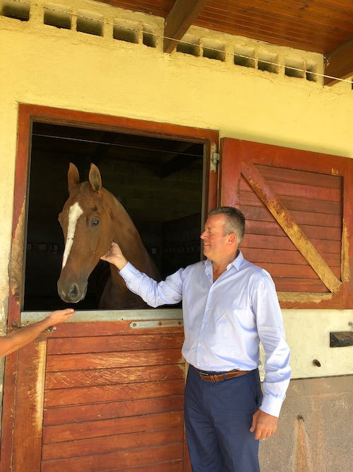 Francois with his three-gaited champion, Noble’s Admiral.