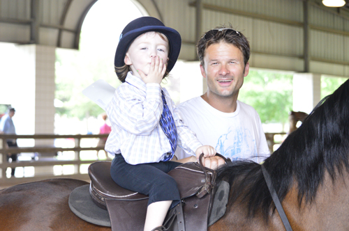 Nick and daughter Kennedy during a lead line class at Oshkosh Charity.