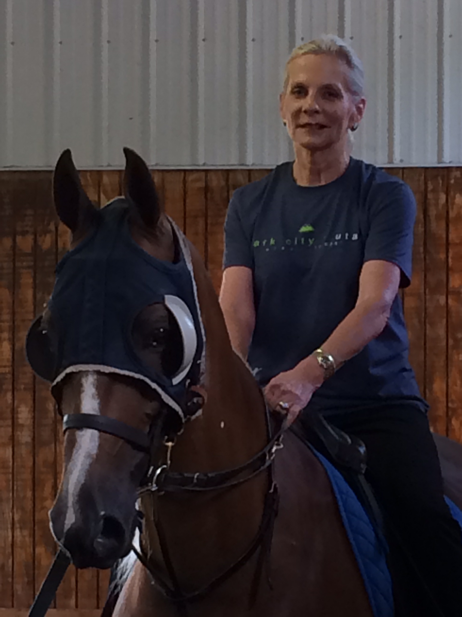 Vicki's first ride, post-stroke.